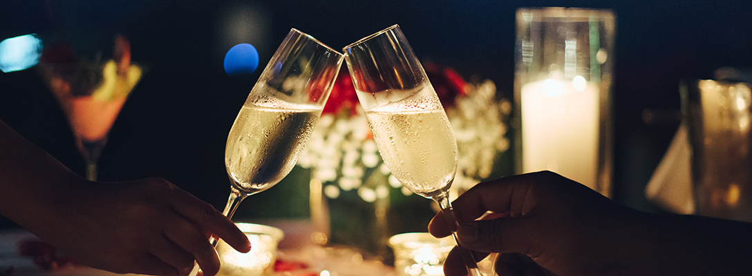 Couple Having Champagne While on Date in Las Vegas