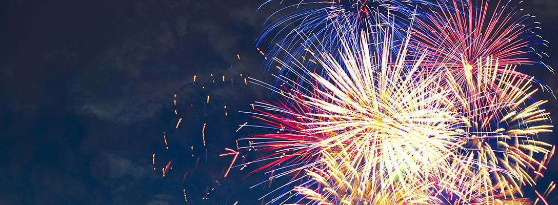 Red, White, and Blue 4th of July Fireworks