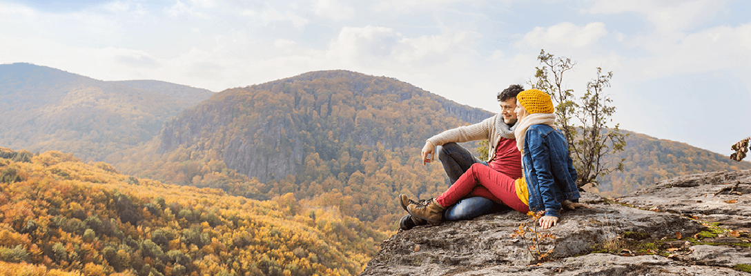 Couple Taking Thanksgiving Hike on Mt. Charleston