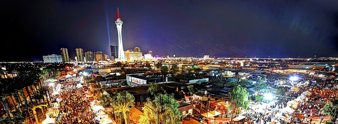 Aerial Shot of First Friday Street Festival in Las Vegas