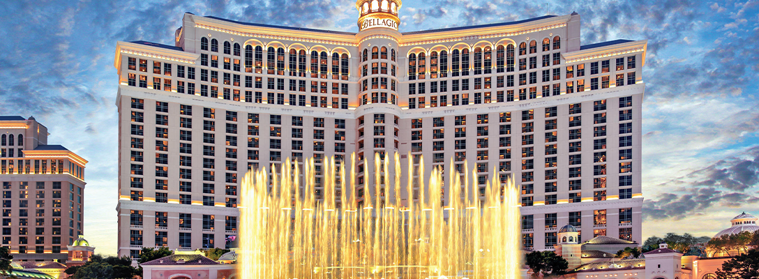 Bellagio Fountains at Sunset